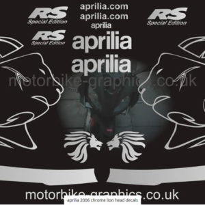 Aprilia 2006 Chrome Lion Head Decals