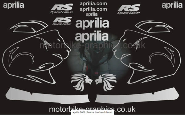 Aprilia 2006 Chrome Lion Head Decals