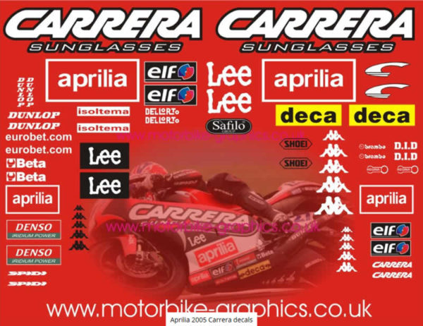 Aprilia 2005 Carrera Decals