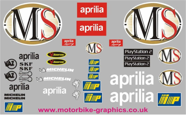 Aprilia 2004 MX Race Decals