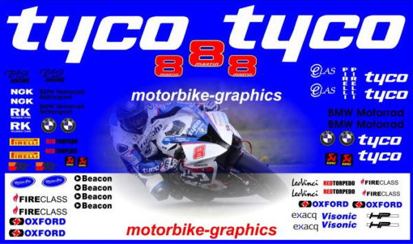 BMW Tas Racing Tyco 2015 Full Race Decal Set Guy Martin