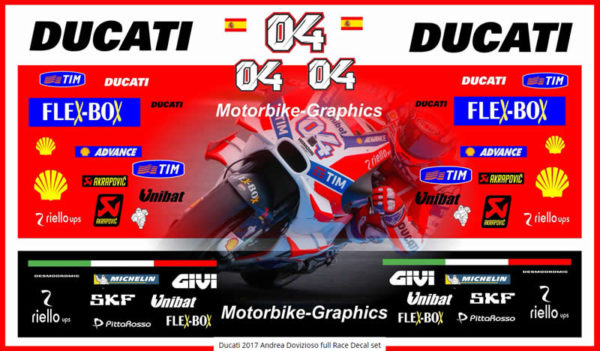 Ducati 2017 Andrea Dovizioso Full Race Decal Set