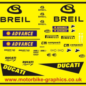 Ducati Breil Yellow Race Rep Decals Graphics Stickers