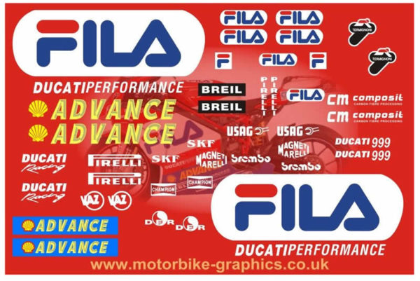 Ducati Fila 2004 Race Rep Decals