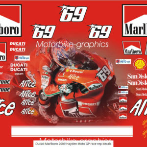 Ducati Marlboro 2009 Hayden Moto GP Race Rep Decals