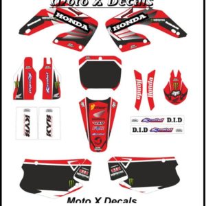 Honda CR250 2000-2001 Full Fairing MotoX Decal Stickers Graphics Design 2