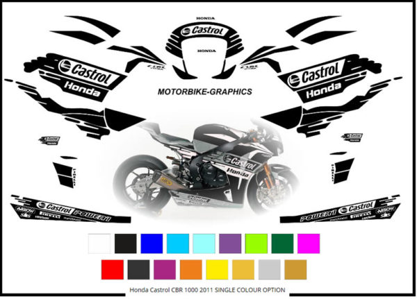 Honda Castrol CBR 1000 2011 SINGLE COLOUR OPTION