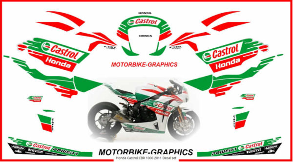 Honda Castrol CBR 1000 2011 Decal Set