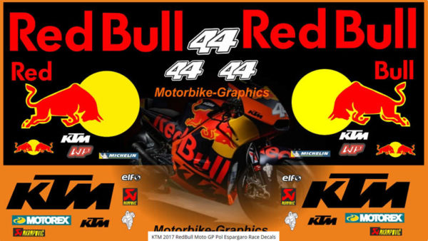 KTM 2017 RedBull Moto GP Pol Espargaro Race Decals