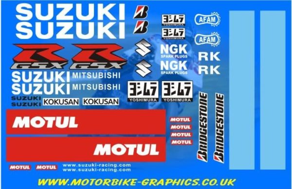 Suzuki 2005 Moto GP Race Rep Decals Graphics Stickers