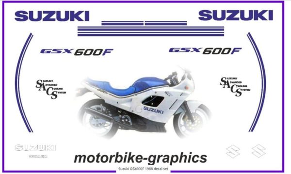 Suzuki GSX600F 1988 Decal Set