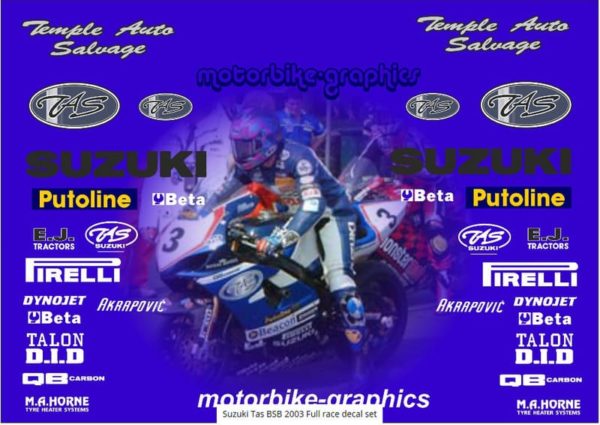 Suzuki Tas BSB 2003 Full Race Decal Set