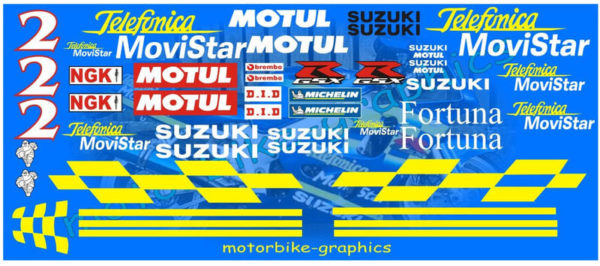 Suzuki Telefonica Race Rep Decals Graphics Stickers