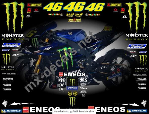 Yamaha Moto gp 2019 Rossi decal set