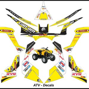 Can Am Renegade Yellow Decals Sticker Kit Yellow