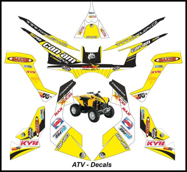 Can Am Renegade Yellow Decals Sticker Kit Yellow