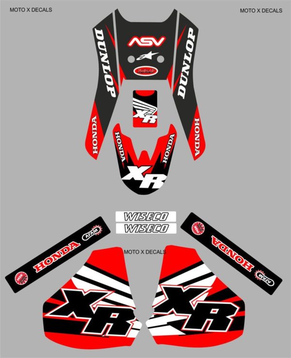 Honda Graphics XR250 XR400 1996 2004 XR Moto X Decals