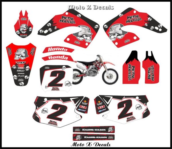 honda cr125 metal mulisha full decal motox set