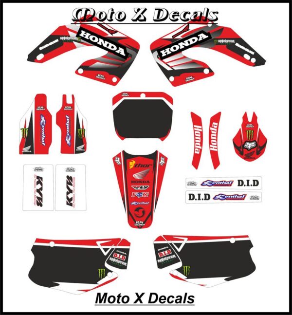 honda cr 250 2000 2001 full fairing motox decal stickers graphics