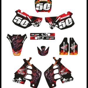 honda cr500 skull moto x decal set