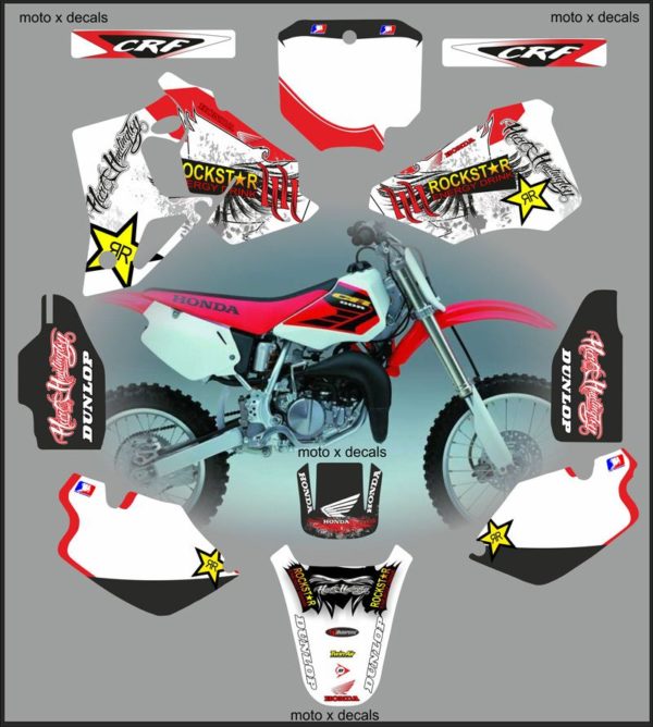 Honda CR80 1996-2002 Hart and Huntington Decals Moto-X Graphics HH2