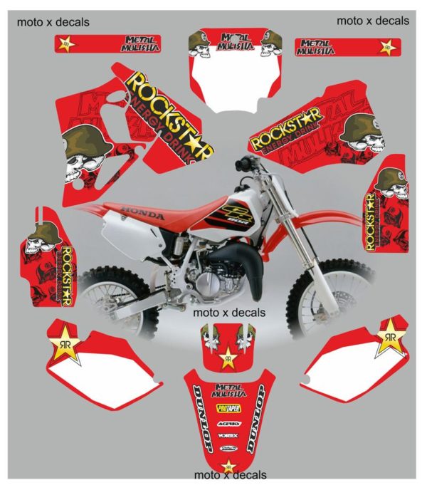 Honda CR80 1996-2002 METAL MULISHA RED DECALS GRAPHICS STICKERS MR-1