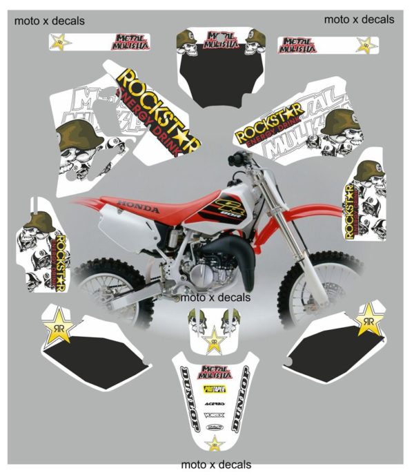 Honda CR80 1996-2002 METAL MULISHA WHITE DECALS GRAPHICS STICKERS MW-1