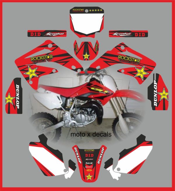 Honda CR85 2003-2012 ROCKSTAR RED DECALS GRAPHICS MOTO X RR-3