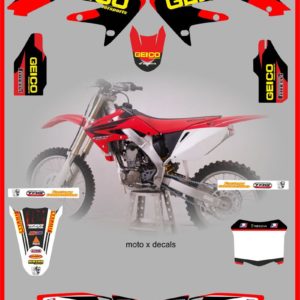 Honda CRF250 2007 Geico Decals Sticker Moto X Graphics