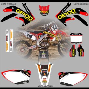 Honda CRF450-2008 Geico Full Moto X Decal Set