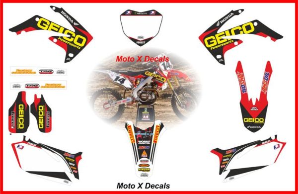 Honda CRF450 09-10 Geico Full Decal Set