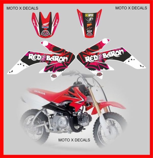 HONDA CRF 50 RED BARRON FULL DECAL GRAPHICS KIT