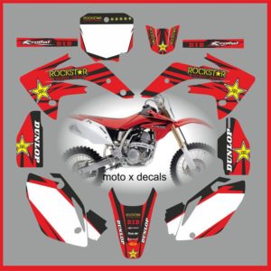 Honda CRF150 2007-2013 Rockstar Red Decals Graphics Moto X RR6