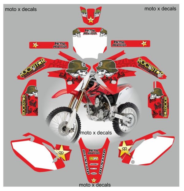 Honda CRF150 2007-2013 Metal Mulisha Red Decals MR-6