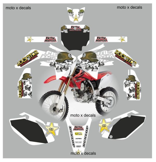 Honda CRF150 2007-2013 Metal Mulisha White Decals MW-6