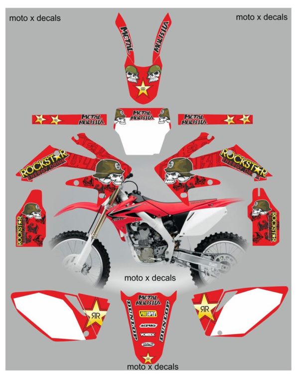 Honda CRF250 2004-2005 Metal Mulisha Red Decals Graphics Stickers MR7