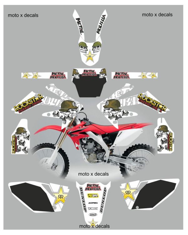 Honda CRF250 2004-2005 Metal Mulisha White Decals MW7