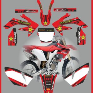 Honda CRF250 2004-2005 Rockstar Red Decals Graphics Moto X RR7