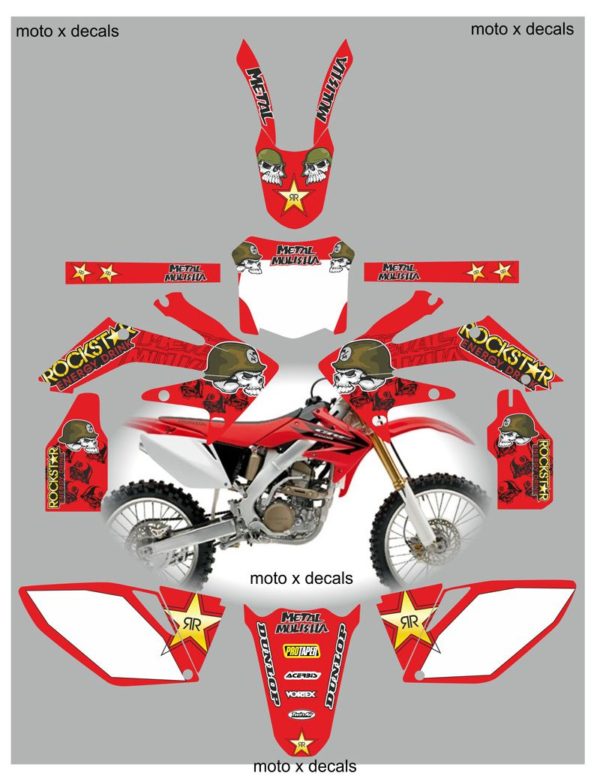 Honda CRF250 2006-2009 Metal Mulisha Red Decals MR9