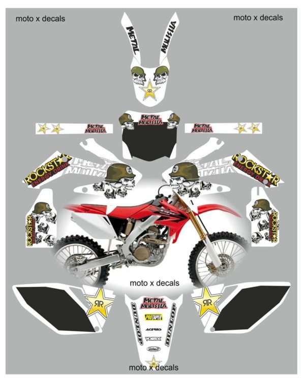 Honda CRF250 2006-2009 Metal Mulisha White Decals MW9