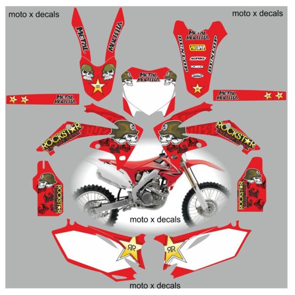 Honda CRF250 2010-2013 Metal Mulisha Red Decals MR10