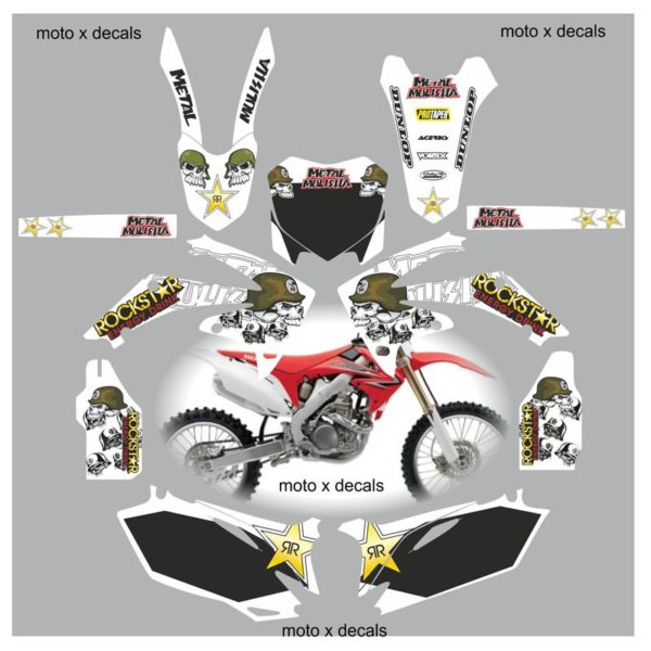 Honda CRF250 2010-2013 Metal Mulisha White Decals MW10