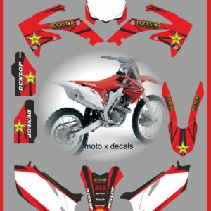 Honda CRF250 2010-2013 Rockstar Red Decals Moto X RR9