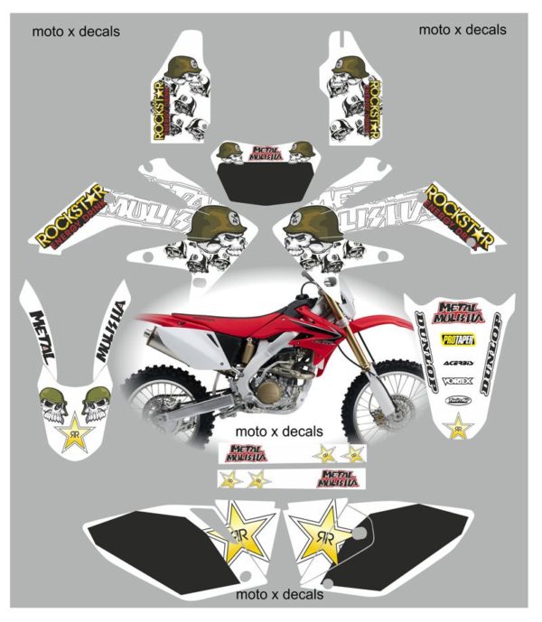 Honda CRF250X 2008 Metal Mulisha White Decals Graphics Stickers MW11