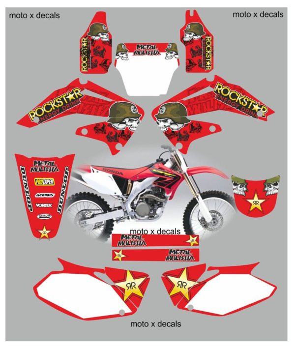 honda crf450 2002-2004 metal mulisha red decals graphics stickers mr12