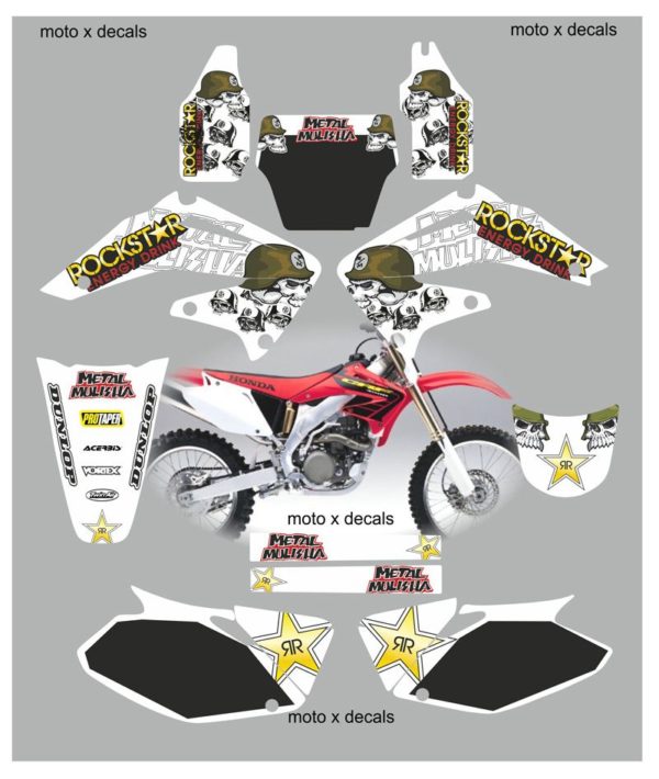 Honda CRF450 2002-2004 Metal Mulisha White Decals MW12