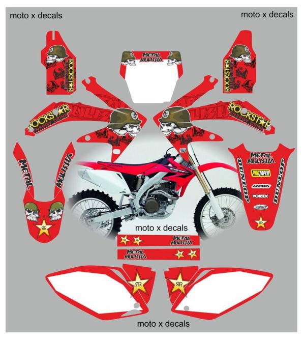 Honda CRF450 2005-2007 Metal Mulisha Red Decals MR13