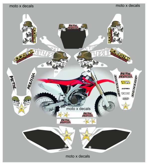 Honda CRF450 2005-2007 Metal Mulisha White Decals MW13