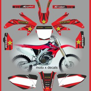 Honda CRF450 2005-2007 Rockstar Red Decals Graphics Moto X RR12