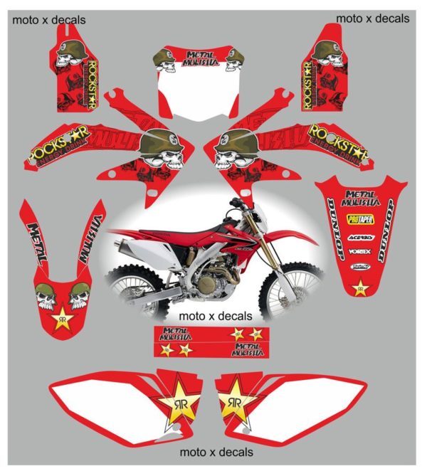 Honda CRF450 2008 Metal Mulisha Red Decals MR14